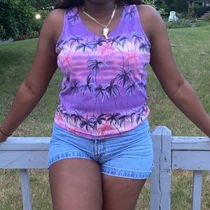 ☂️ Purple/Pink Hawaiian Style Cami Top ☂️